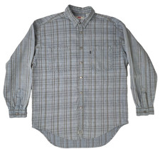 Levi s Vintage 90s Striped Denim Cotton Metal Buttons Shirt Hong Kong Large