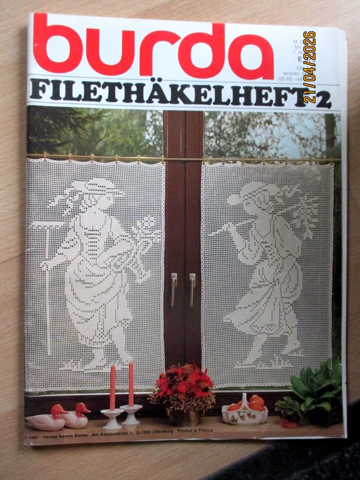 Zeitschrift Burda Filethäkelheft 2, Sonderheft 1981, mehr Vintage geht nicht! - Bild 1 von 1