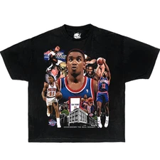 ISIAH THOMAS Boxy Vintage Shirt Graphic T-shirt Oversized Streetwear Y2K Unisex