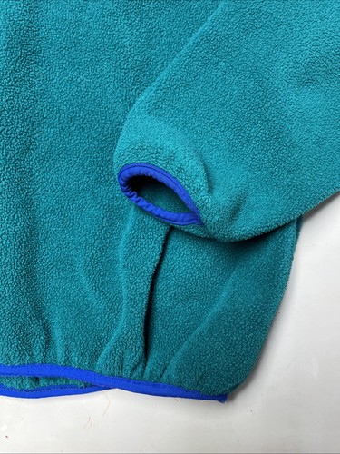 Vintage LL Bean Teal Green Purple Women’s Fleece Jacket USA Made 90’s SZ Large - Picture 2 of 12