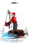 Vintage Hand Carved Painted Fisherman Lucite/Acrylic Unique Canada Paperweight — photo 2