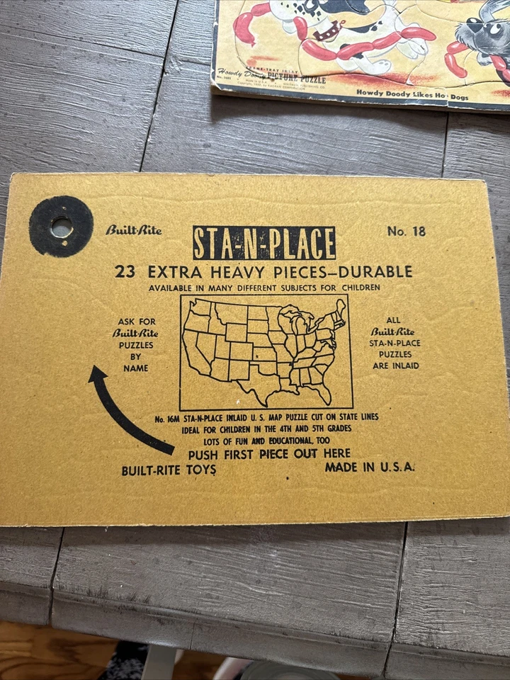 Vintage Rahmen Tablett Puzzle Menge 15 1950er Roy Rogers Howdy Doody Davy Crockett - Bild 3 von 4