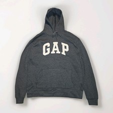 Gap Basic Logo Hoodie Dark Gray Charcoal Sweatshirt Mens XL Pullover Hooded