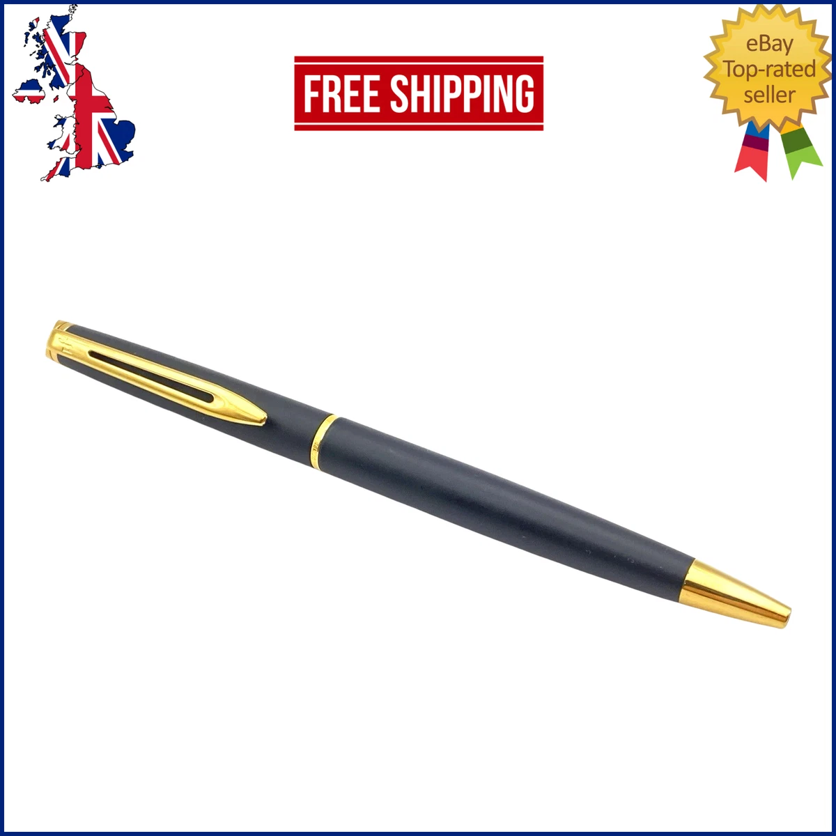 Stylo Bille Vintage Waterman - Coffret Brun Marbré, Mécanisme Poussoir, Recharge - Neuf Avec étiquettes