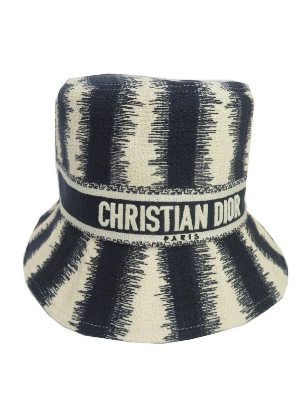 Chapeau femme Christian Dior rayé seau taille 57 12DSP923X136