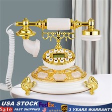 Old Fashioned Rotary Dial Phone Vintage Retro European Style Telephone Desktop