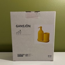 Ikea GANSJON Set bagno 3 pezzi, giallo brillante, nuovo con scatola