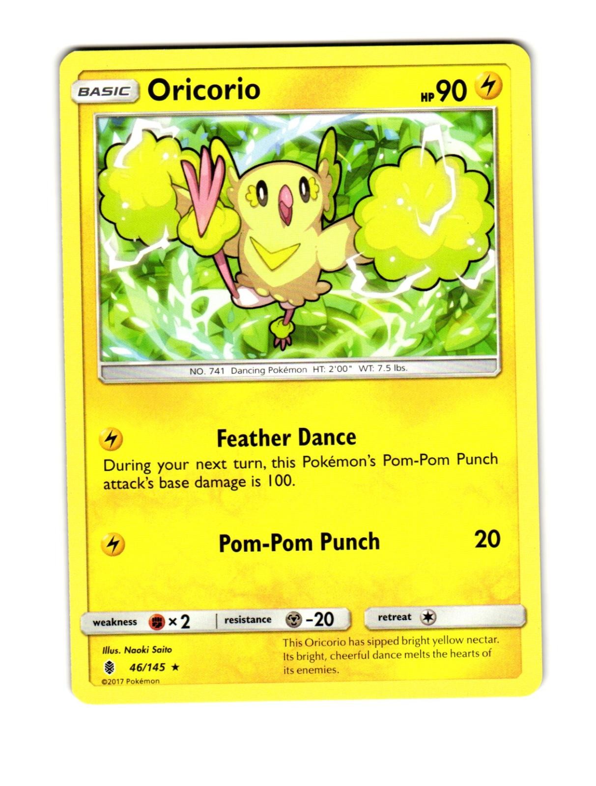 ORICORIO 46/145 RARE GUARDIANS RISING POKEMON MODERATELY PLAYED