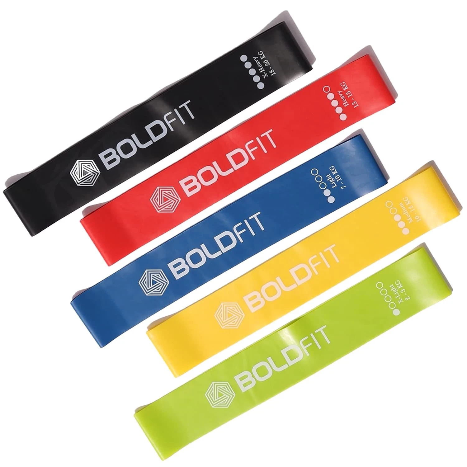 Boldfit Resistance Bands Mini Loop Hip Band For Exercise Pack Of 5
