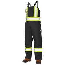 Tough Duck S79811 Large Hi-Vis Insulated Bib Overalls, Black