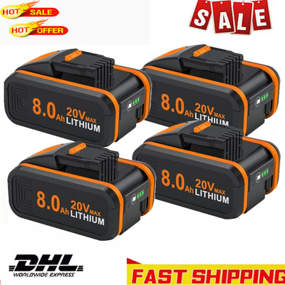 1-4X 8,0/7.0/5.5/3.8Ah 20V MAX Akku Für Worx Ersatzakku WA3553 WA3556 WA3551