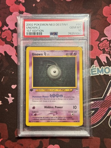 Unown [Z] (1st Edition) graded PSA 10 for sale on eBay