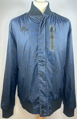 Nike Air Padded Varsity Jacket - Adult Size L Large - Blue - Leopard Print