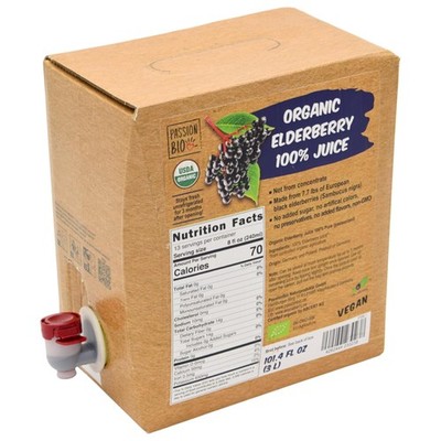 Organic Elderberry Juice Box 101.4 Fl Oz | Pure Fruit Juice, Not From Concent...