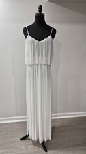 Mango White Pleated Maxi Dress - Size 4 - New With Tags