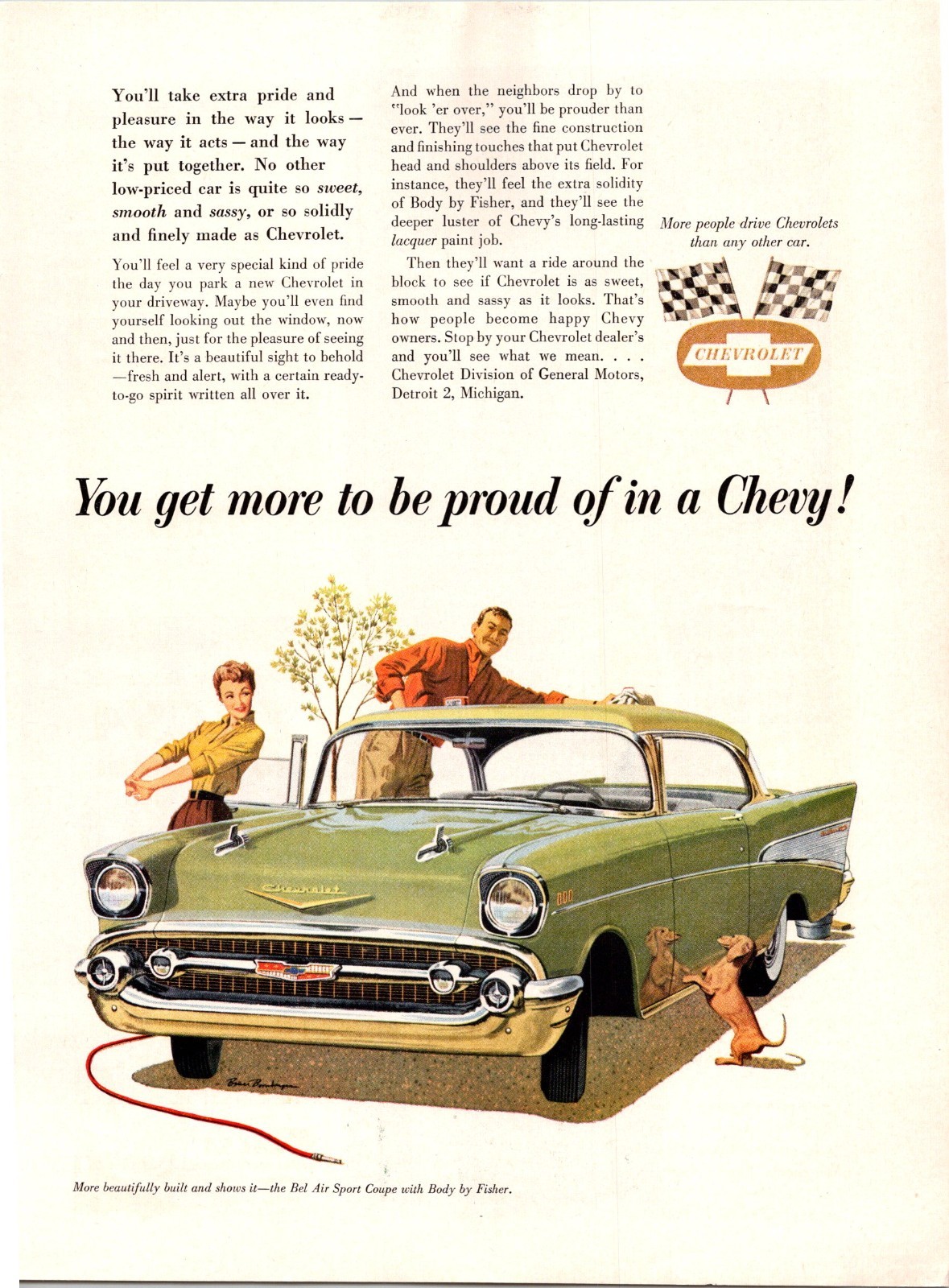 1957 Chevrolet Bel Air Sport Coupe Original Ad - "You get more to be proud of"