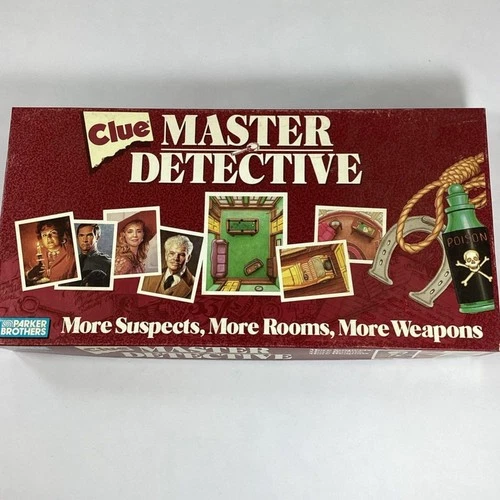 1988 Clue Master Detective Board Game Parker Brothers 100% Complete Vintage