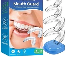 4 Mouth Guards 2 Sizes Grinding Teeth at Night TMJ Stress Protection Treatment