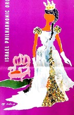 1966 Italian OPERA POSTER Israel CENERENTOLA CINDERELLA Hebrew LA SCALA Collage