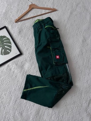 Engelbert Strauss Cordura Workwear Green Cargo Motion Pants Trousers Men Size 46