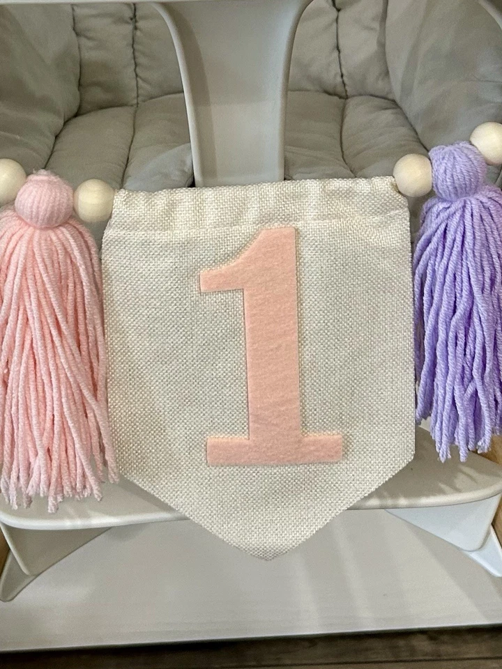 2 шт. баннер и классическая шляпа на день рождения с розовой радугой и высоким стулом на 1-й день рождения - Изображение 4 из 4