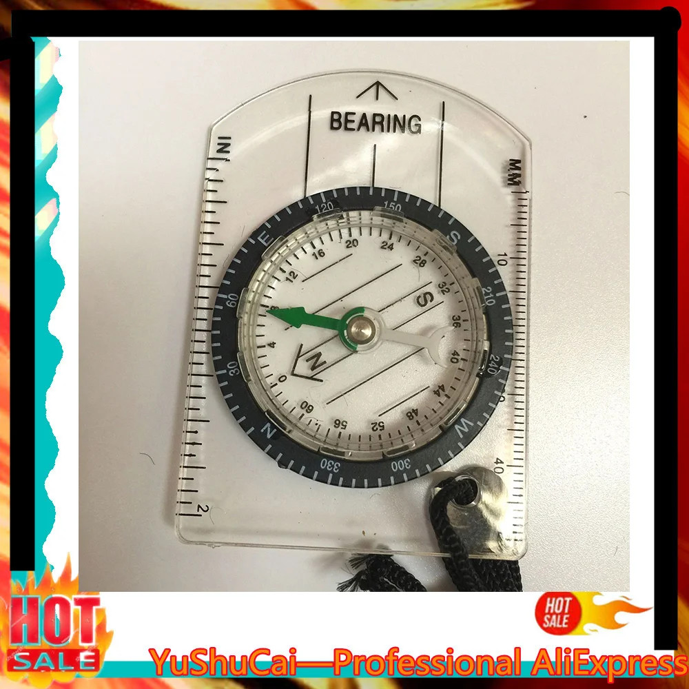 Outdoor Camping Hiking Compass Map Ruler Transparent Plastic Compass ...