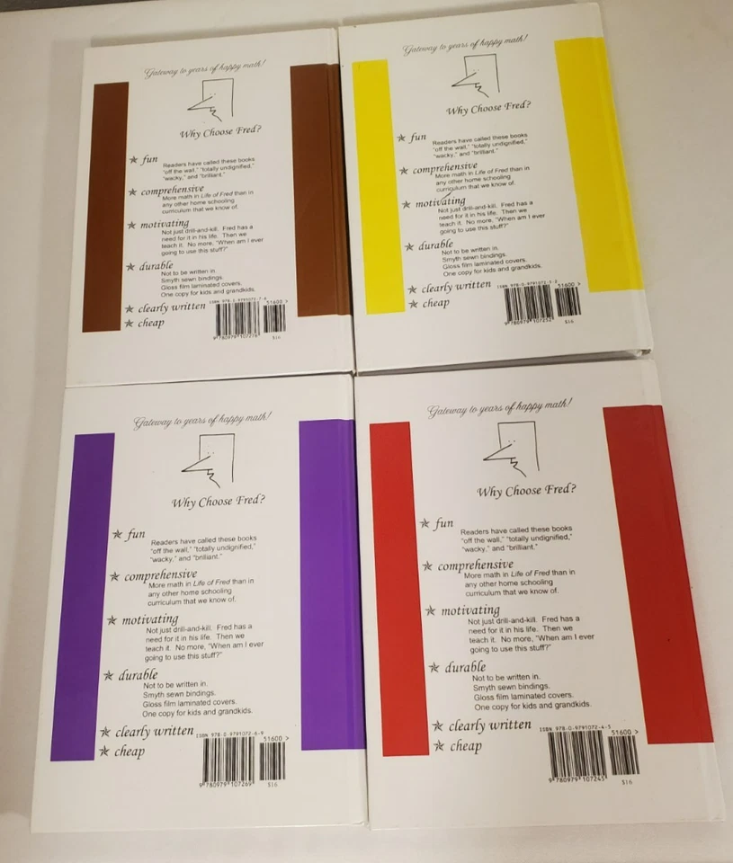 Life of Fred Elementary Series Lot Of 4: Apples, Butterflies, Cats, Dogs - Image 2 of 3