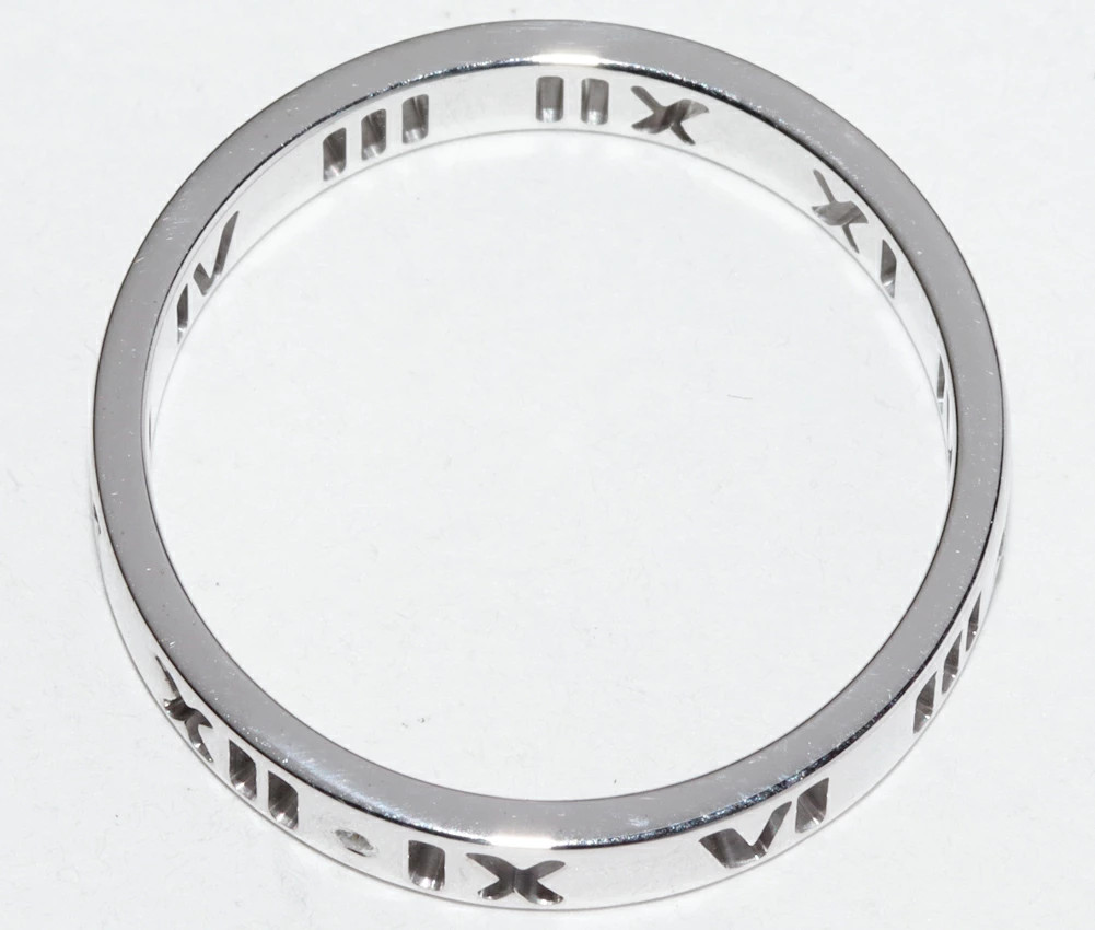 TIFFANY&Co. Ring Atlas Pierced 4P Diamond 750 K18 WG White Gold US 