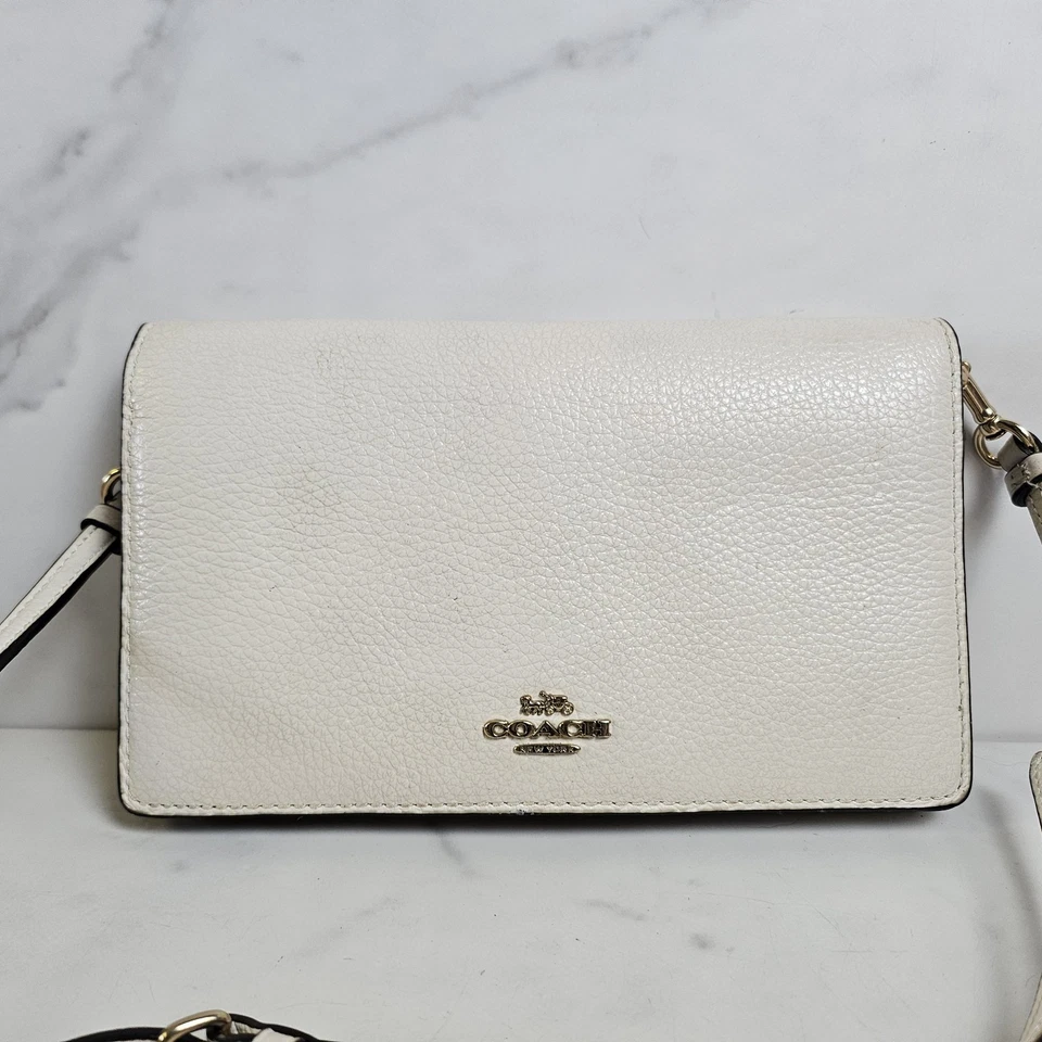 Bolso Bandolera Bandolera Plegable Coach Anna Tiza Crema Marfil Beige Foto 2 de 4