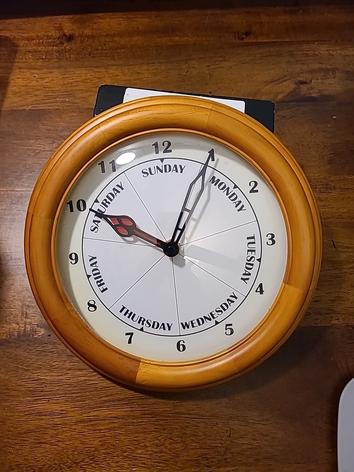 Day of the Week Clock with Time of Day Combination – Easy to Read Analog Clock - Image 3 of 4