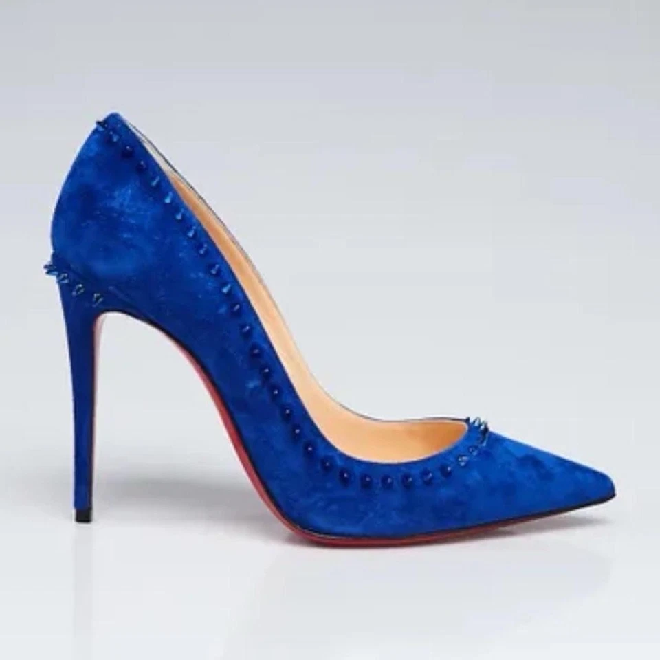 Zapatos de salón Christian Louboutin Anjalina de gamuza azul real, talla 36 Foto 2 de 4