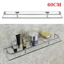 60cm Bathroom Glass Shelf Wall Mounted Vanity Storage Organizer  Shower Shelves 