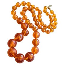 KJL Kenneth Lane Necklace VTG Signed Chunky Beads statement retro faceted 30"