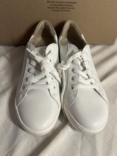 Naturalizer Morrison White Leather Lace Up Cushioned Women's Sneakers