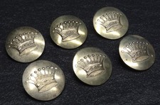 6 x Uniform Livree Knopf Adelskrone Graf Krone Grafenkrone Extra Fein 27 mm