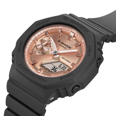Casio G-Shock GMA-S2100MD-1A Pink Gold Tone Analog Digital Octagon