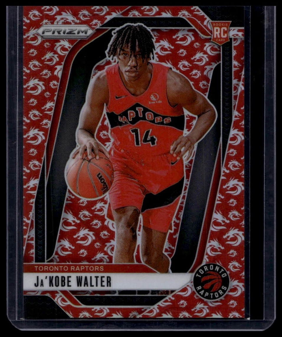 Ja'Kobe Walter 2024-25 Panini Prizm #223 Prizms Dragon Year /88 Rookie Raptors