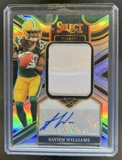 2025 Select Savion Williams Jumbo Rookie Swatch Jersey Silver Prizm Auto #/249