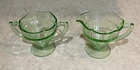 Vintage Green Depression Glass “Egg Harbor" Cream & Sugar Set by Liberty Works