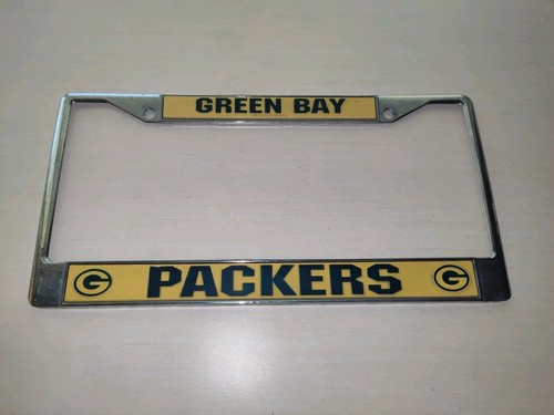 Rico Green Bay Packers Chrome License Plate Frame Used, But Useable!  - Picture 1 of 13