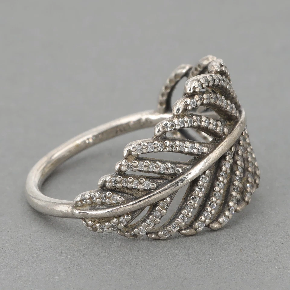 Pandora серебро CZ "свет как перо" кольцо размер 7 - Изображение 3 из 4