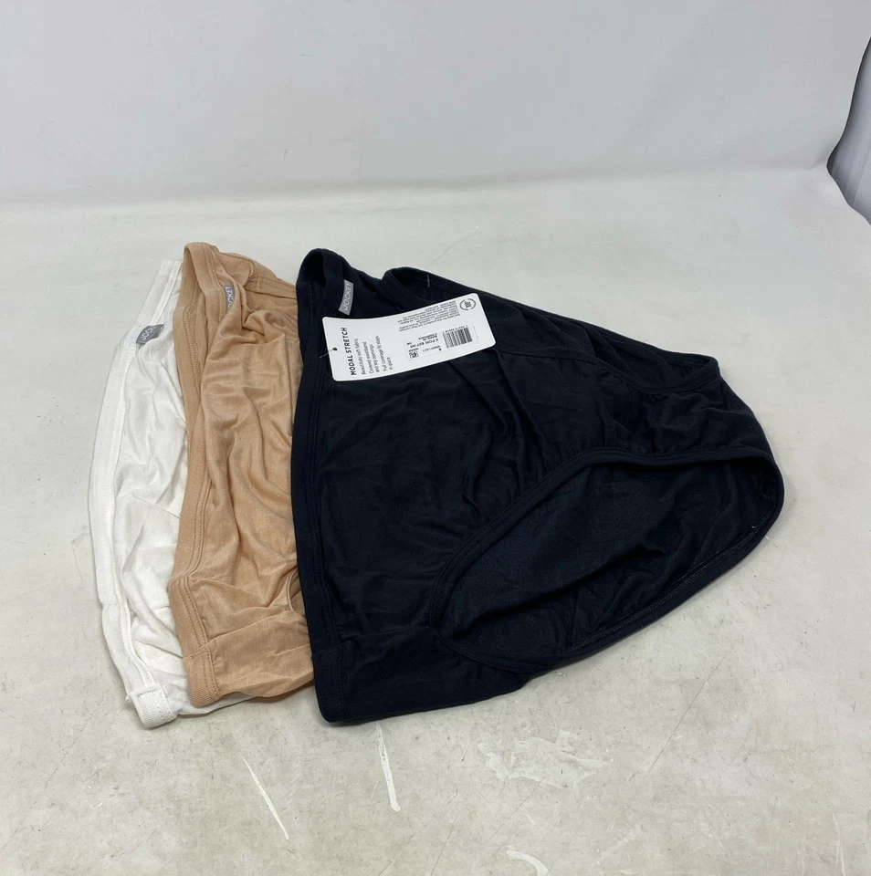 Paquete de 3 ropa interior supersuave de corte francés Jockey para mujer, negra/luz/marfil, talla 6 Foto 4 de 4