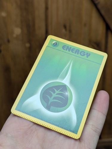 Pokemon Base Non Holos Grass Energy 99/102 Partial Crimp Error Misprint - Picture 5 of 8