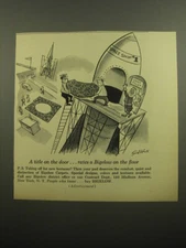 1960 Bigelow Carpet Ad - cartoon by Sid Hix - Space Ship 1 Chief Pilot