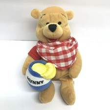 Disney Store Picnic Winnie The Pooh Bear W/ Honey Pot 7  Bean Bag Stuffed Animal