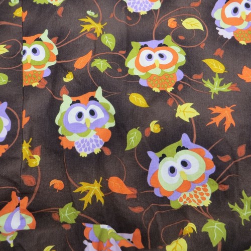 White Cross Small Scrub Top Brown Autumn Owls Medical Nurse Dental Vet Halloween - Picture 4 of 9