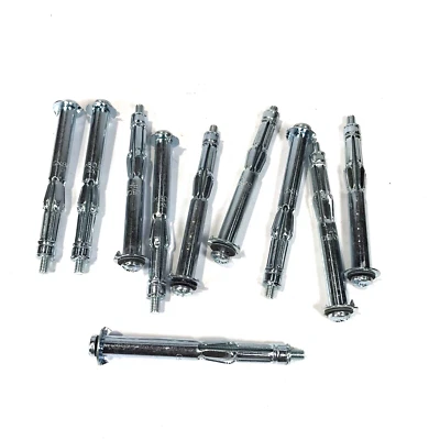 RECA 10x Metall:Hohlraumdübel 5x80 / 45 mm, Für 32-45 mm Platte Stahl Verzinkt (Z-24)