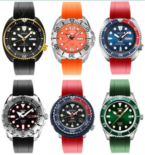 Cinturino orologio gomma silicone 20mm 22mm 24mm cinturino sportivo sgancio rapido - Foto 8 di 52