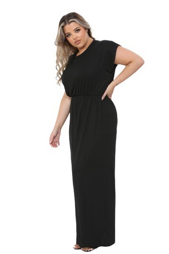 MUJER MANGA CORTA LARGO DAMAS 2 BOLSILLOS LARGO MAXI VESTIDO TALLA GRANDE - Imagen 4 de 21