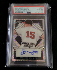 PSA 10 GEM MINT 🔥2021 LEAF FLASH AUTO /99 SS1 SPENCER STRIDER NAVY BRAVES RC